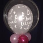 Decobubble Just Married , weiß mit pink und rosa Hochzeitsballon