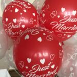 Just Married Heliumballons zur Hochzeit schwebende Latexballons